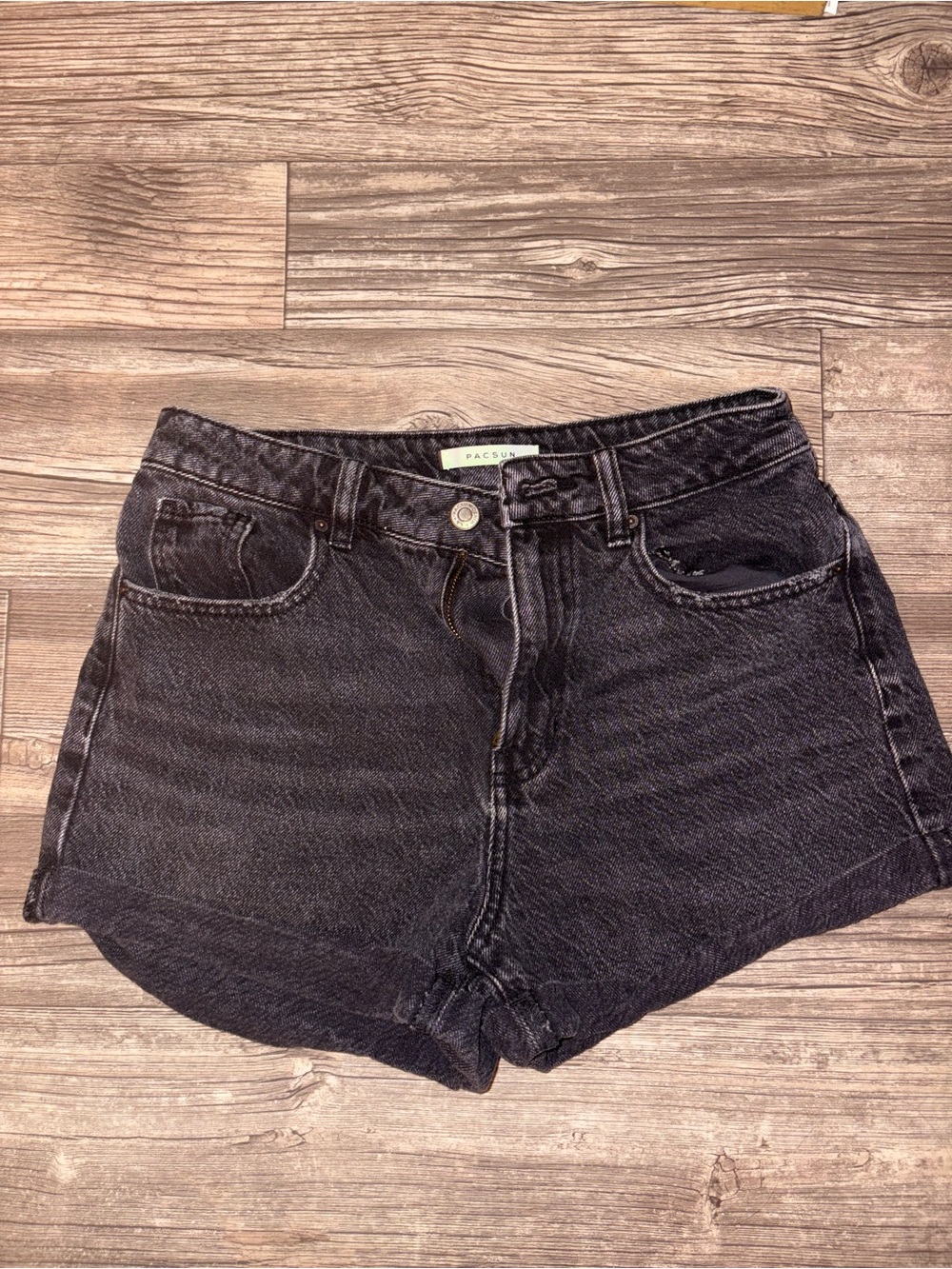 PacSun Black High-Rise Denim Shorts